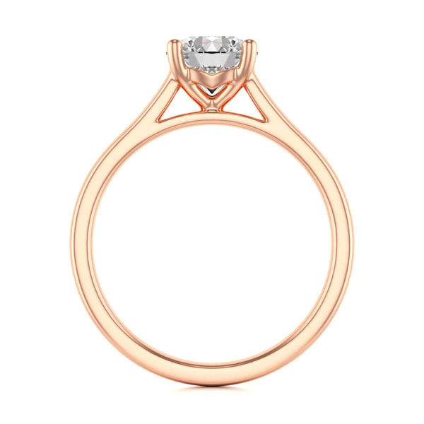 Diamond Engagement Ring- Round Four Claw Bar Split Parallel Shank