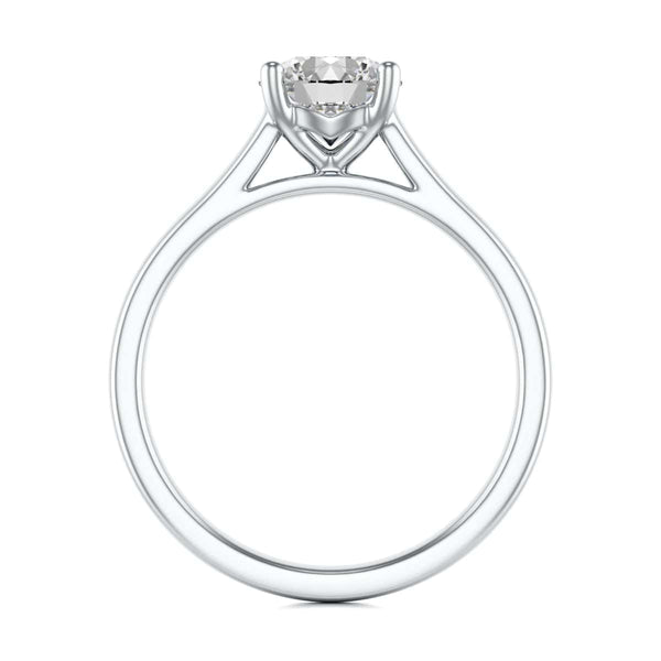 Diamond Engagement Ring- Round Four Claw Bar Split Parallel Shank