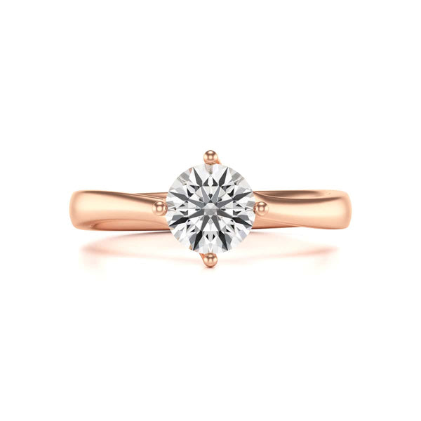 Diamond Engagement Ring- Round Four Claw Twist