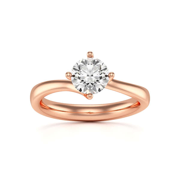 Diamond Engagement Ring- Round Four Claw Twist