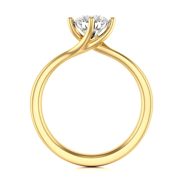Diamond Engagement Ring- Round Four Claw Twist