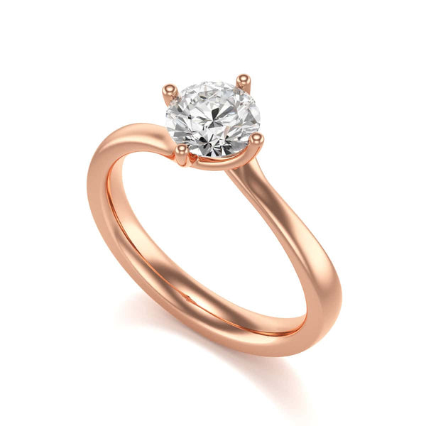 Diamond Engagement Ring- Round Four Claw Twist