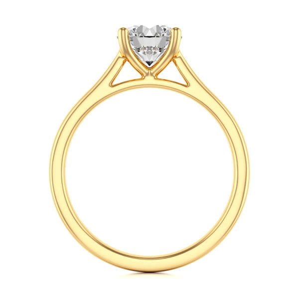 Diamond Engagement Ring- Round 4 Claw Open Front Split Tapered Shank