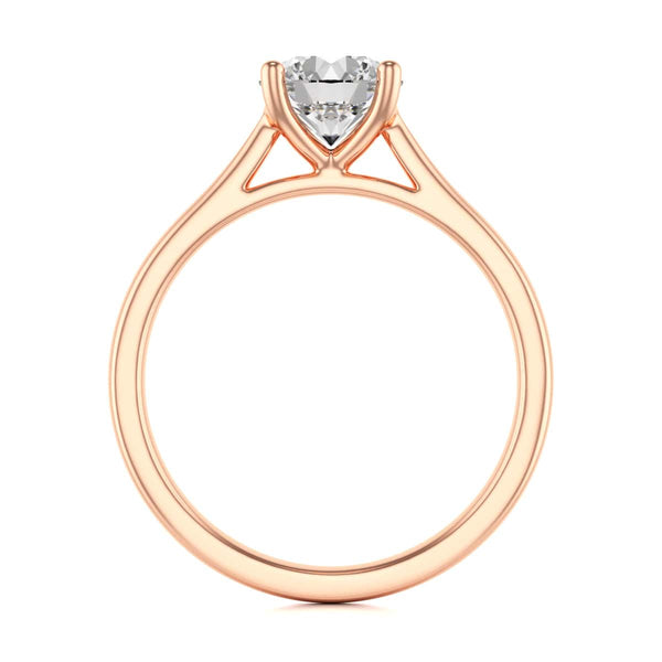 Diamond Engagement Ring- Round 4 Claw Open Front Split Tapered Shank