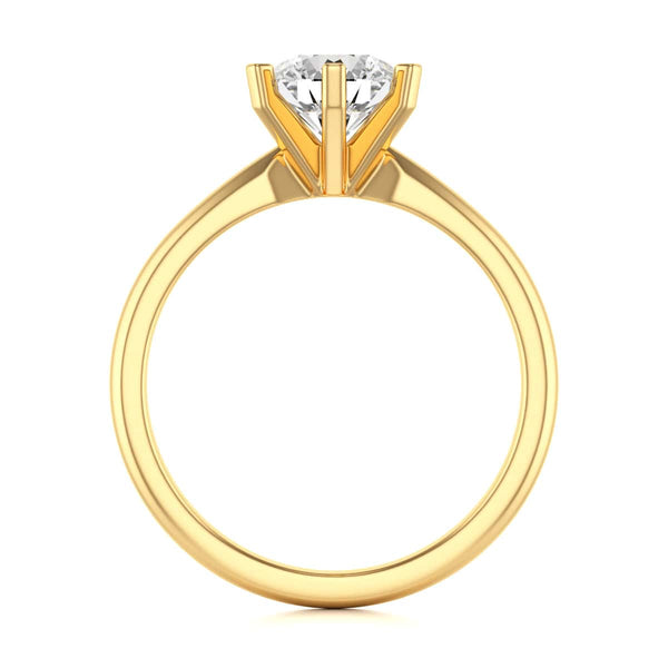 Round Brilliant Cut Centre Stone, Six Claw, Tapered Shank, Diamond Engagement Ring