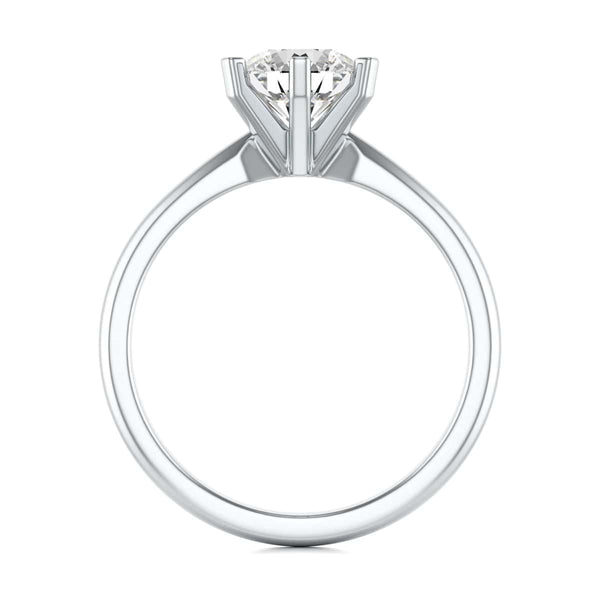 Round Brilliant Cut Centre Stone, Six Claw, Tapered Shank, Diamond Engagement Ring