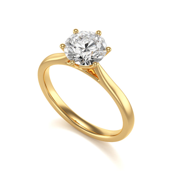 Pear shape diamond gold ring