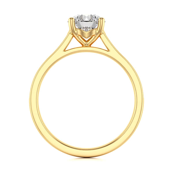 Diamond Engagement Ring- Round Four Claw Bar Split Channel Shank