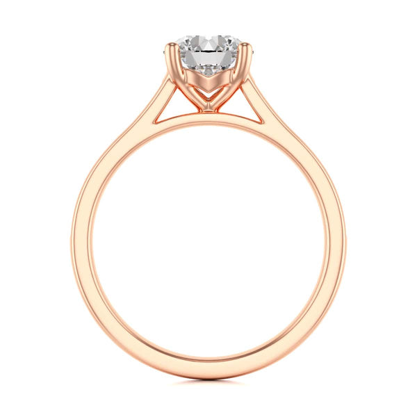 Diamond Engagement Ring- Round Four Claw Bar Split Channel Shank