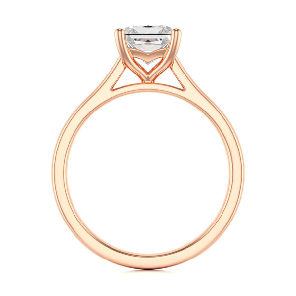 Diamond Engagement Ring- Princess Four Claw Split Tapered Shank