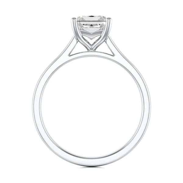 Diamond Engagement Ring- Princess Four Claw Split Tapered Shank