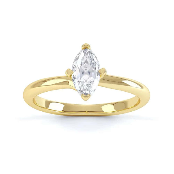 Marquise Cut Centre Stone, V claw, Diamond Engagement Ring with split shoulders