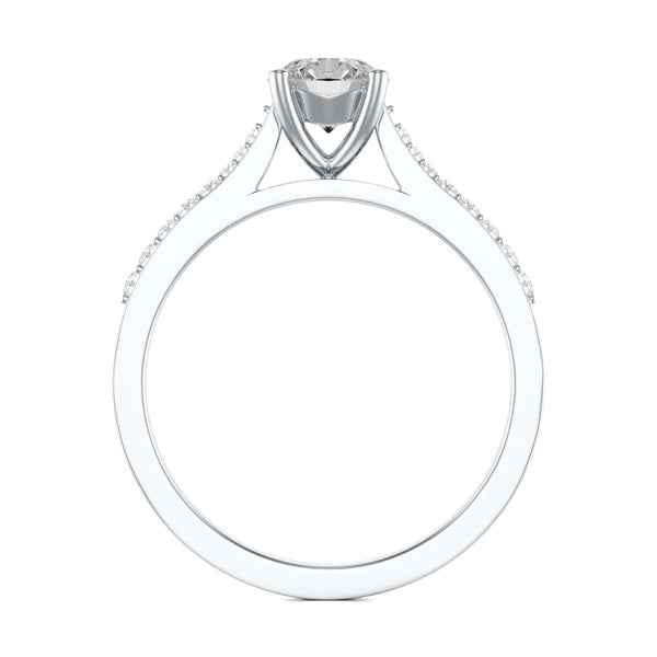 Diamond Engagement Ring- Round Four Claw Tapered Set Shoulders