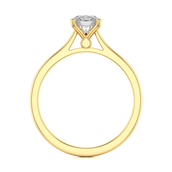 Diamond Engagement Ring- Round Four Claw Tapered Shank Plain