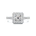 18ct Gold Princess Cut Halo Diamond Engagement Ring - Square Shape