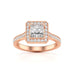 18ct Gold Princess Cut Halo Diamond Engagement Ring - Square Shape