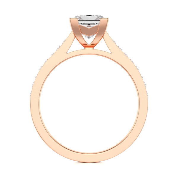 Diamond Engagement Ring- Princess Channel and Grain Set