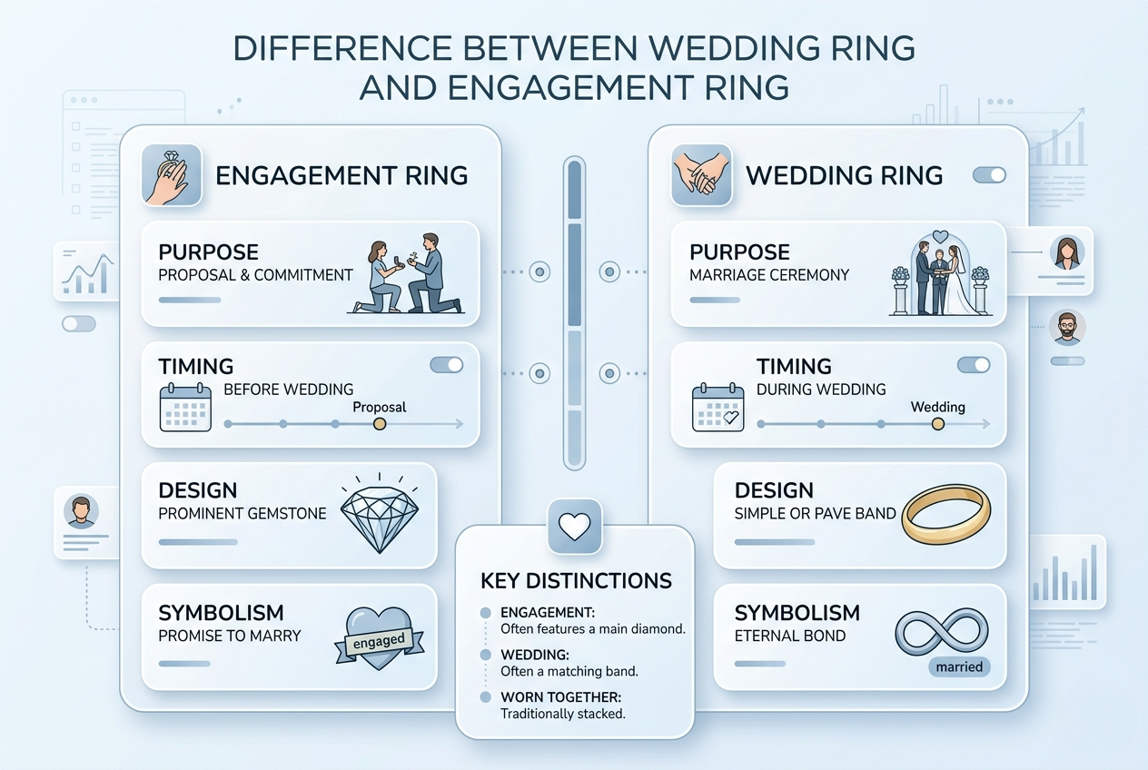 Difference Between Wedding Ring and Engagement Ring