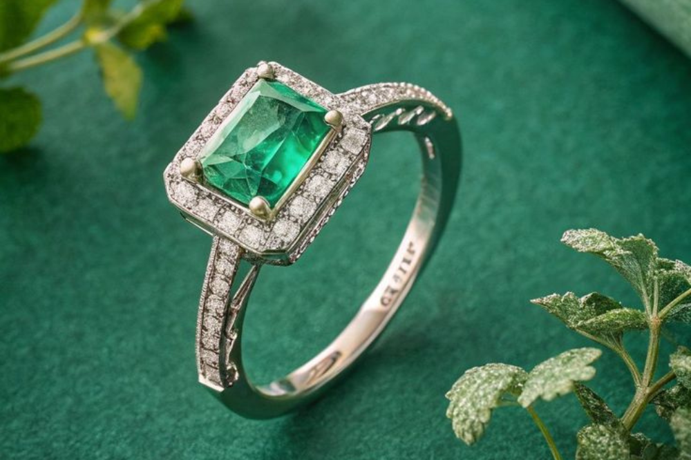 My first choice is emerald engagement ring.