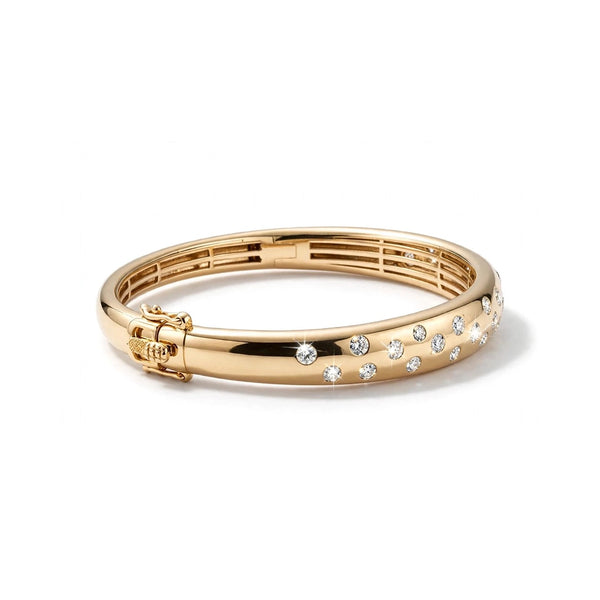 9K Yellow Gold 1.35ct Lab-Grown Diamond Scattered Bangle