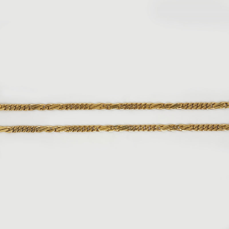 9K Yellow Gold Alternating Figaro Link Chain Necklace