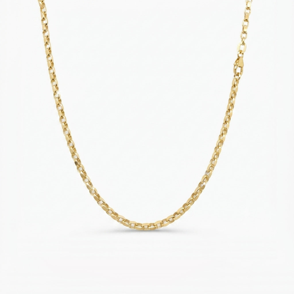 9K Yellow Gold Belcher Link Chain Necklace 24''