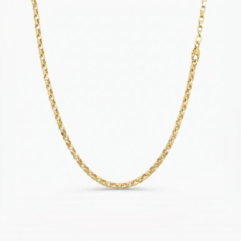 9K Yellow Gold Belcher Link Chain Necklace 24''