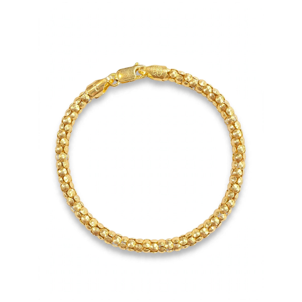 Sterling Silver Textured Bead Chain Bracelet 6.5''