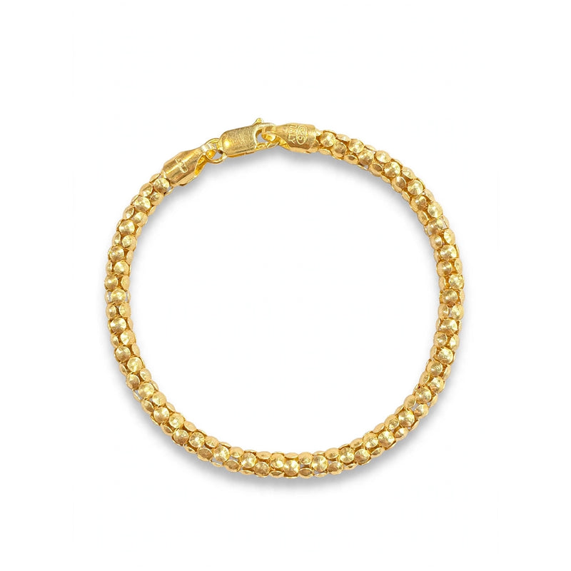Sterling Silver Textured Bead Chain Bracelet 6.5''