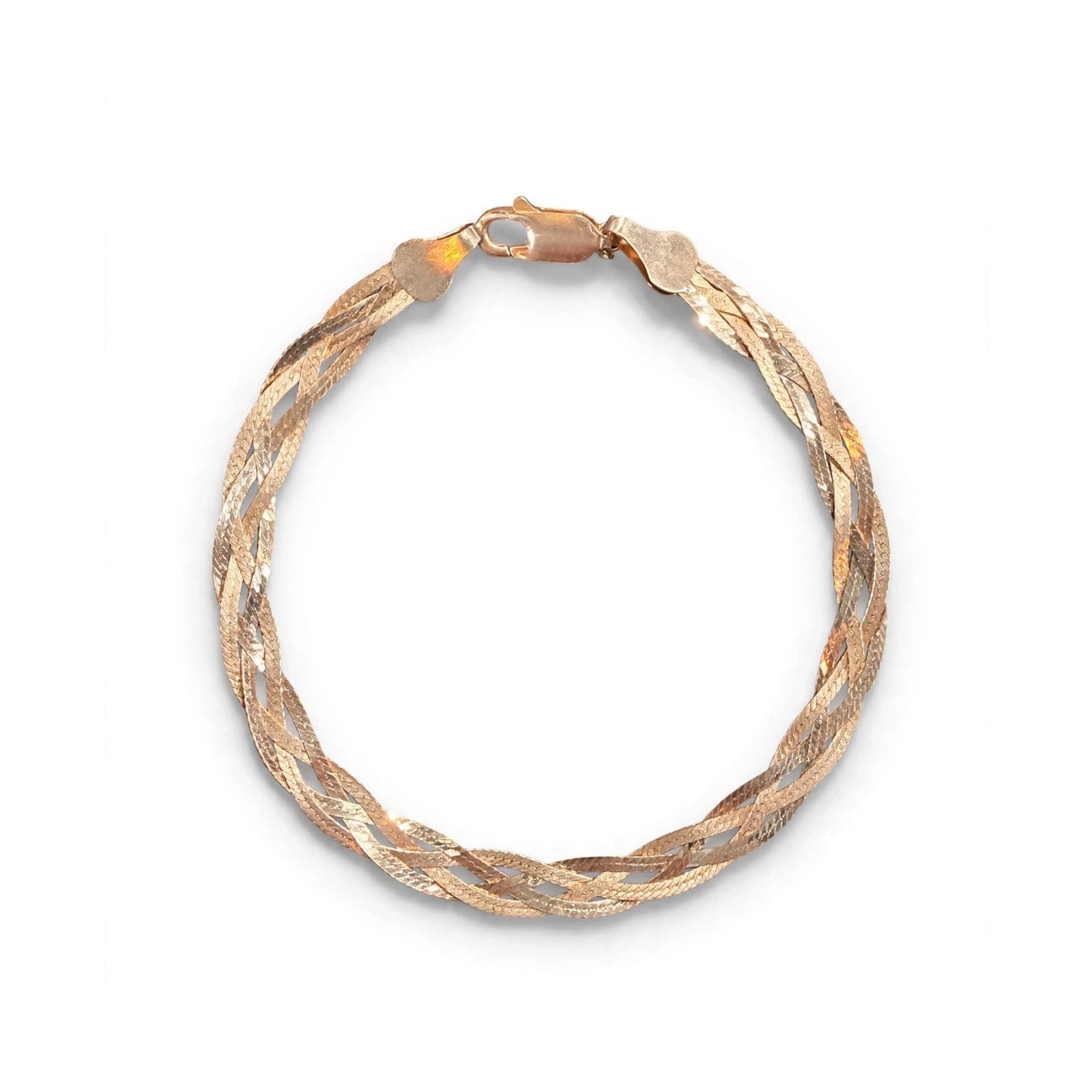 Sterling Silver Braided Chain Bracelet 7''