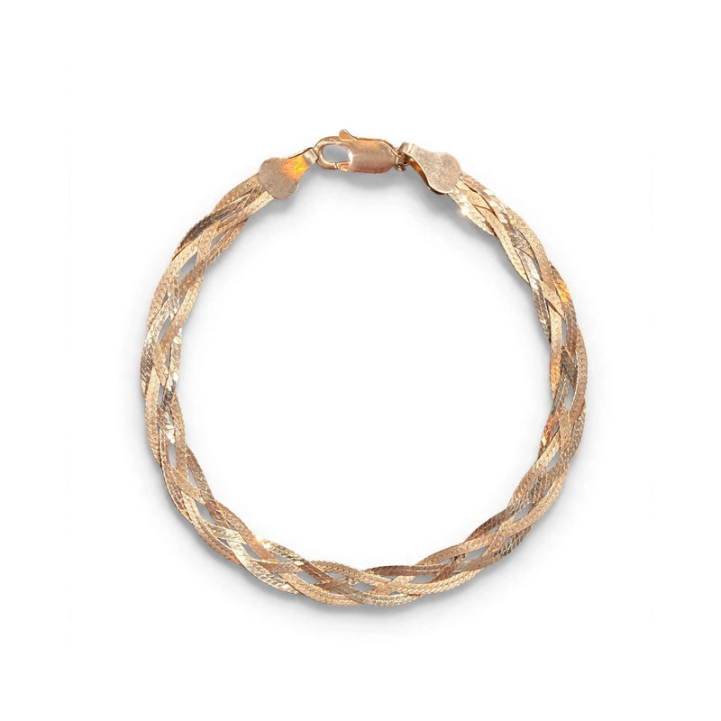 Sterling Silver Braided Chain Bracelet 7''