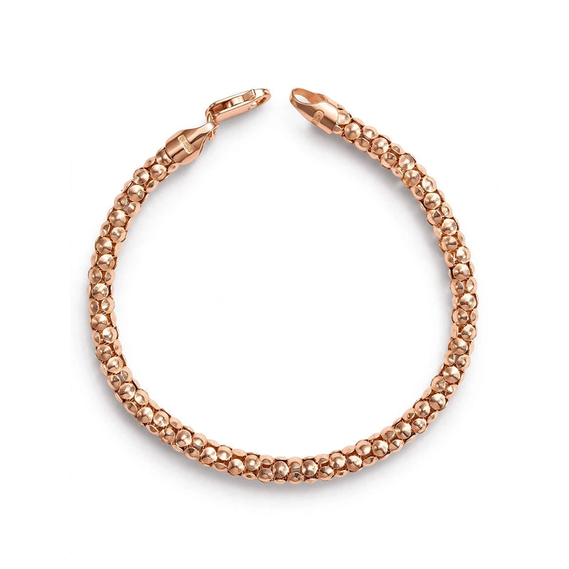 Sterling Silver Sparkling Textured Bead Chain Bracelet 7''