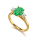 18ct Gold Diamond Emerald Engagement Ring  Oval 