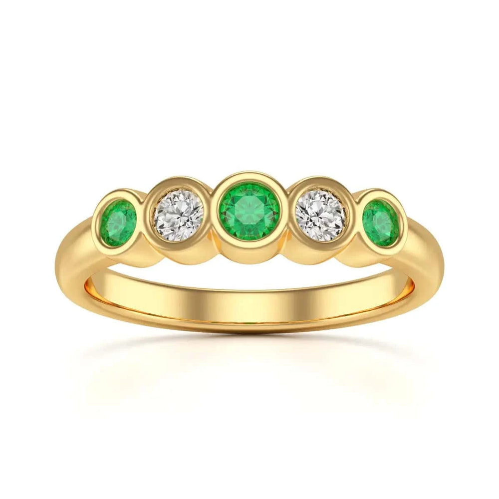  Rose Gold Diamond Emerald   Engagement Ring 