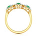 18ct Gold Diamond Halo 3 Emeralds Ring 
