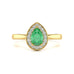 18ct Gold Diamond Halo Emerald  Ring 
