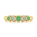 18ct Gold Diamond Round Emerald  Engagement Ring 