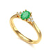 18ct Gold Diamond Trefoil Emerald Engagement Ring - Oval 