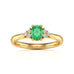 18ct Gold Diamond Trefoil Emerald Engagement Ring - Oval Shape