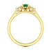 18ct Gold Diamond Trefoil Emerald Engagement Ring 