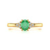 18ct Gold Diamond Trefoil Emerald Ring 