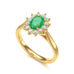 18ct Gold Halo Emerald Engagement Ring - Oval