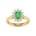 18ct Gold Halo Emerald Engagement Ring - Oval Shape