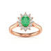 18ct Gold Halo Emerald ring for engagement