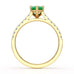 18ct Gold Pear Emerald with Diamond Shoulder  Engagement Ring