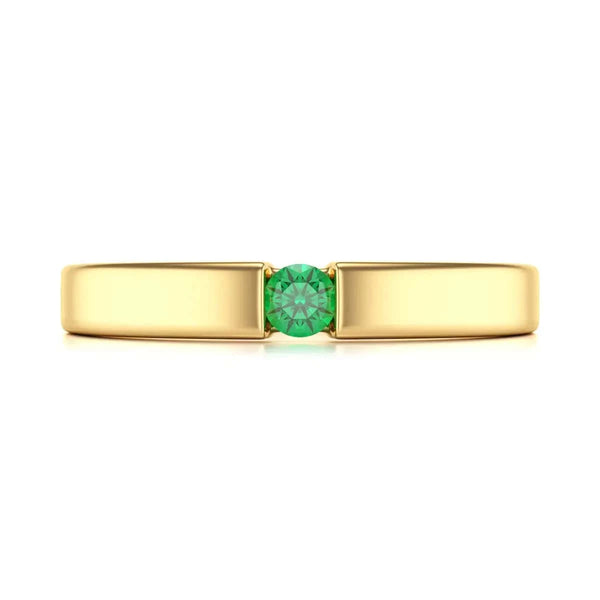 18ct Red Gold Tension set Emerald Ring - Round
