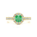 18ct  Gold halo emerald engagment ring