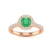 18ct  Platinum halo emerald engagment ring round