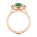 18ct Rose Gold Diamond Emerald Engagement Ring  Oval