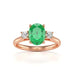 18ct Rose Gold Diamond Emerald Engagement Ring  Oval Shape